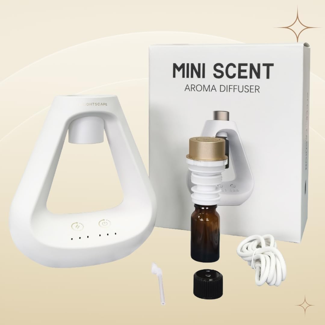 Waterless Oil Diffuser, Cordless Diffuser for Essential Oils, Aromatherapy Waterless Diffuser - Scent Diffusers for Home Bedroom Office Hotel, Small Diffusers for Essential Oils with 9 Mist Settings