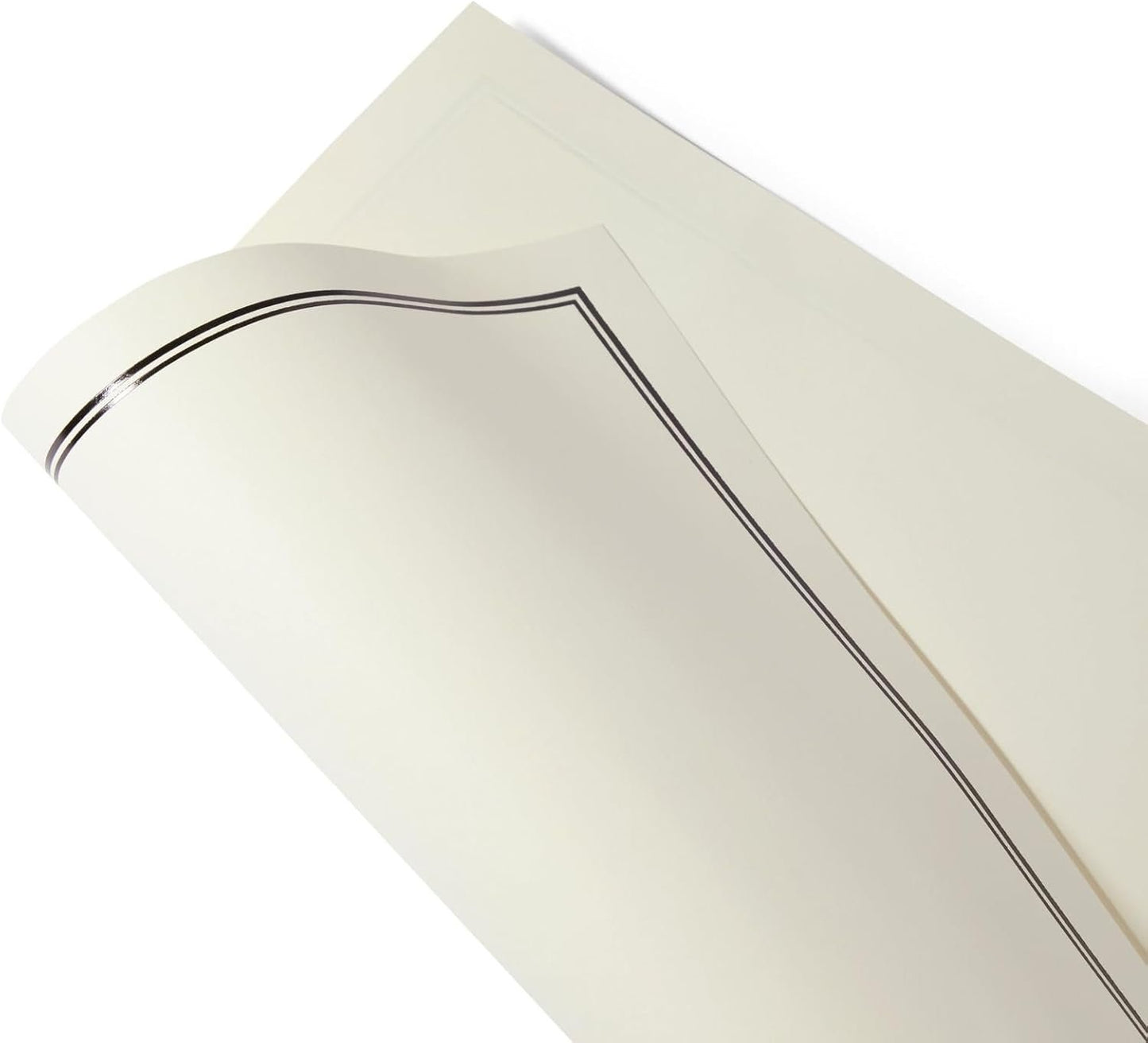 Ecru and Black Premium Stationery Paper Set, Letter Size (24 Envelopes, 48 Sheets)