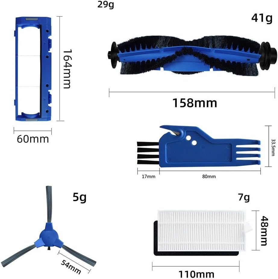 Cleaning Essentials Filtri e spazzole per modelli di robot aspirapolvere Amarey compatibili con A800, A900, A980 e Robocist 850