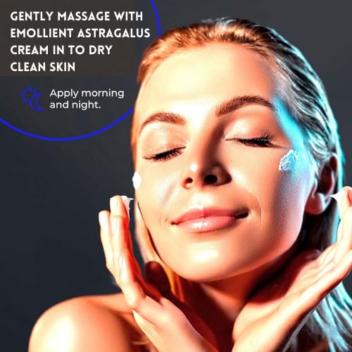 Natural Emollient Astragalus Face Cream (2 Boxes) Travel Size (4gx20 Packets) Anti-Aging Wrinkle Facial Moisturizing For Dry Rough Sensitive Dry All Skin.