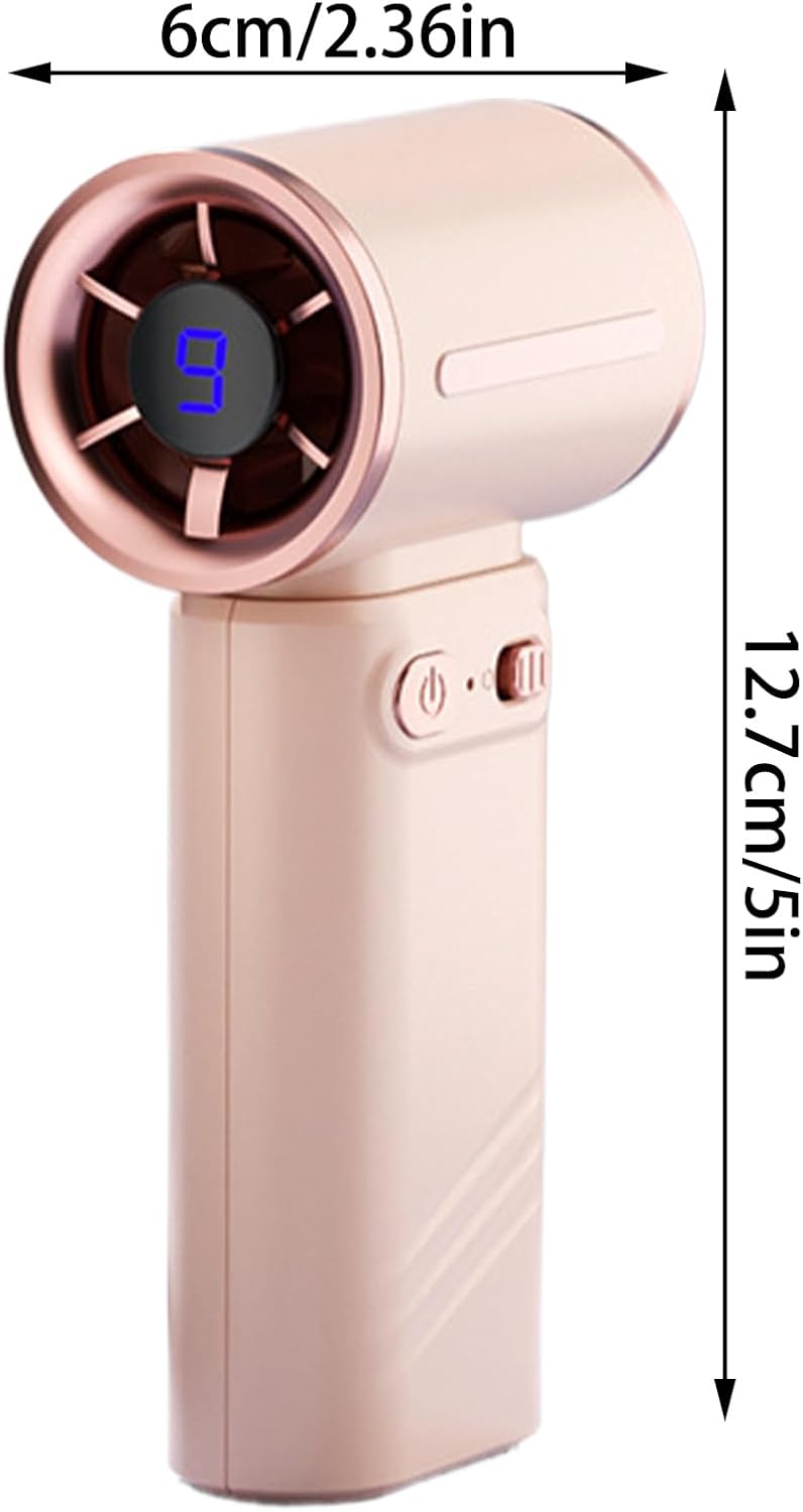 Portable Handheld Fan, Rechargeable Personal Fan, 5 x 2.36 Inches Size Compact High-Speed 9 Gear Cooling, Digital Display for Women Men, Ideal for Travel & Outdoor Use