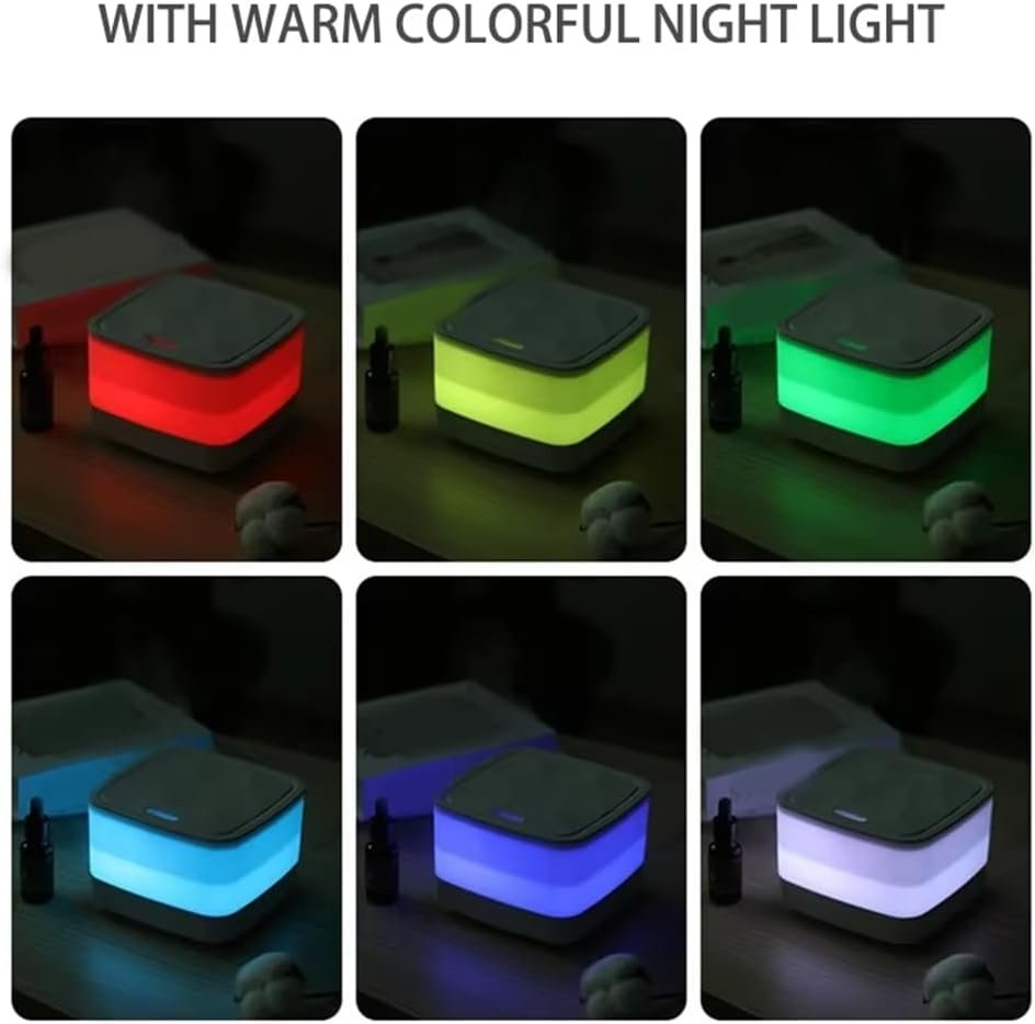 cogae Flame Humidifier Essential Oil Diffuser Air Humidifier with Remote Control 800ml Aroma Diffuser 7-Color Night Light
