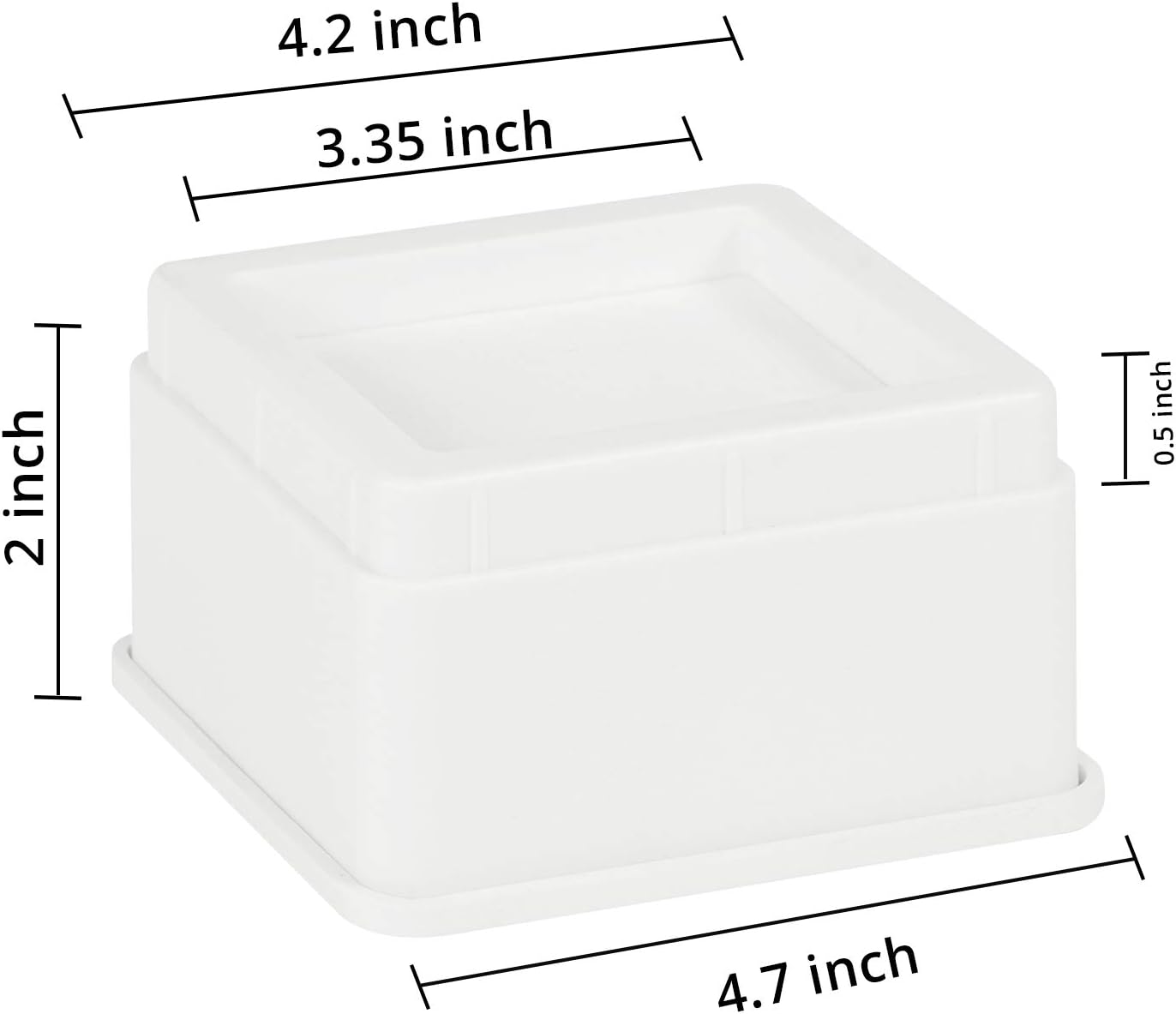 Utopia Bedding Premium Adjustable Furniture and Raised Bed 8 Pieces (5 cm to 10 cm) – Durable Plastic with Foam, Non-Slip Rubber Pads – Raises Your Bed, Sofa, Table, Chair – White