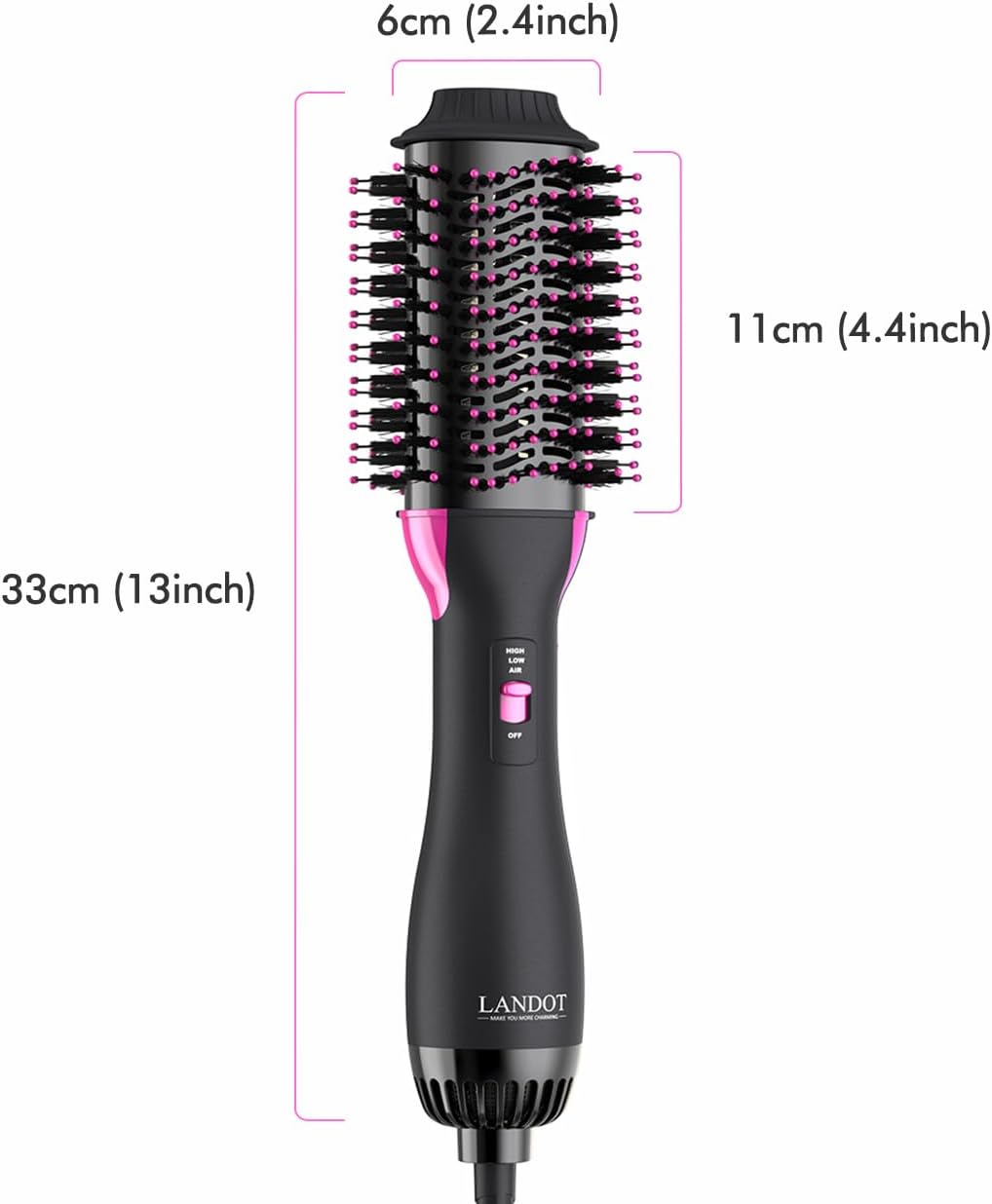 One-Step Hot Air Blow Hair Dryer Brush - 2.4 Inch HairDryer Styler and Volumizer for All Hair Types - Professional Blowout Style and Dry Quickly for Smooth, Frizz-Free Results