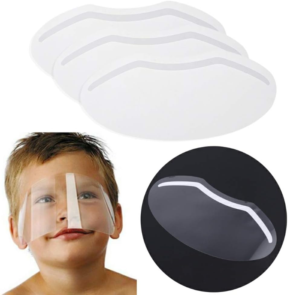 LWBTOSEE 100pcs Hairdressing Haircut Face Mask Shield Cover Hair Cutting Dyeing Protector with Handle Pro Salon Hair Styling Care Tools