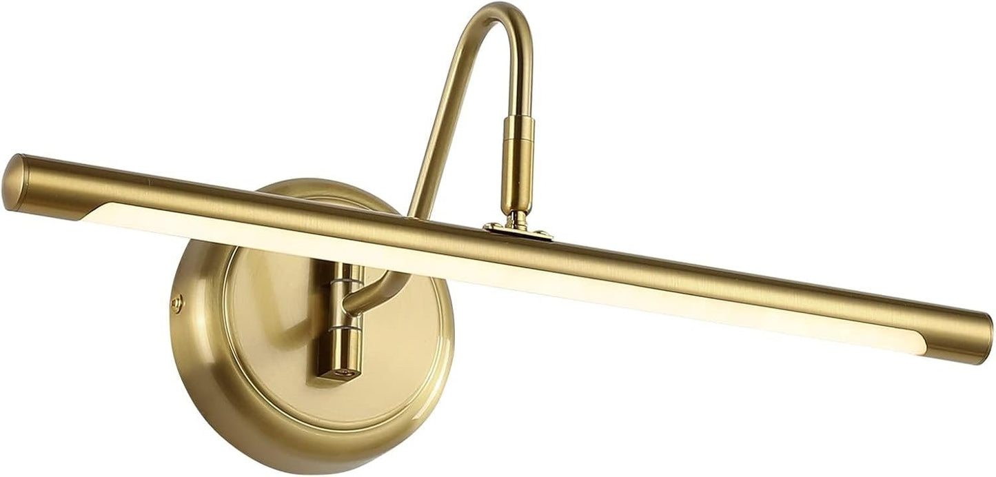 Modern Wireless Picture Lights for Wall Gold Wall Sconces Battery Operated 16.5" Inch Dimmable Wall Art Light with Adjustable Book Light with Remote 3000K CRI95+