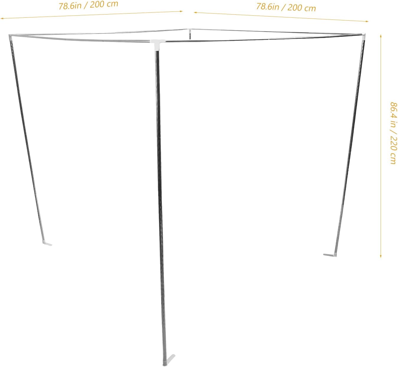 Amosfun 4 Post Canopy Bed Frame Bracket Poles Set Stainless Steel Bedding Canopy Frame Post Four Corner Netting Curtain Supporting for 2m Bed