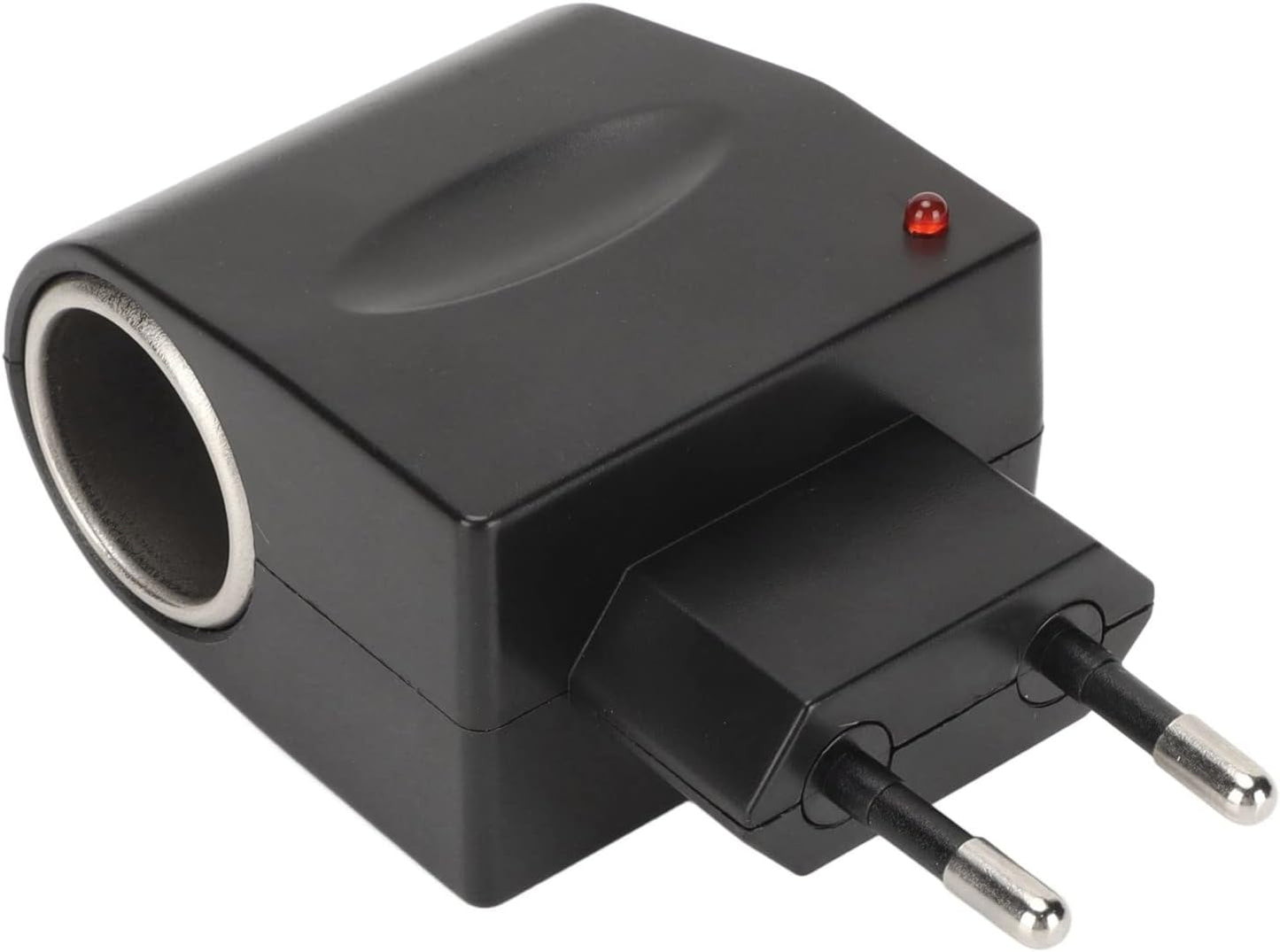 AC to DC 12V Wall Socket Power Adapter Converter with Cigarette Lighter Socket and LED Charge Indicator for Small Car Electronics (EU Plug)
