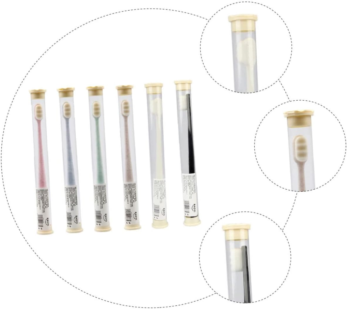 Zerodeko Hand Tools 6pcs Wangan Hair Toothbrush Toothbrush Sensitive Toothbrush Toothbrushes Slim Soft Oral Care Toothbrush Super Soft Cleaning Brush Pbt Travel Soft Bristle Toothbrush
