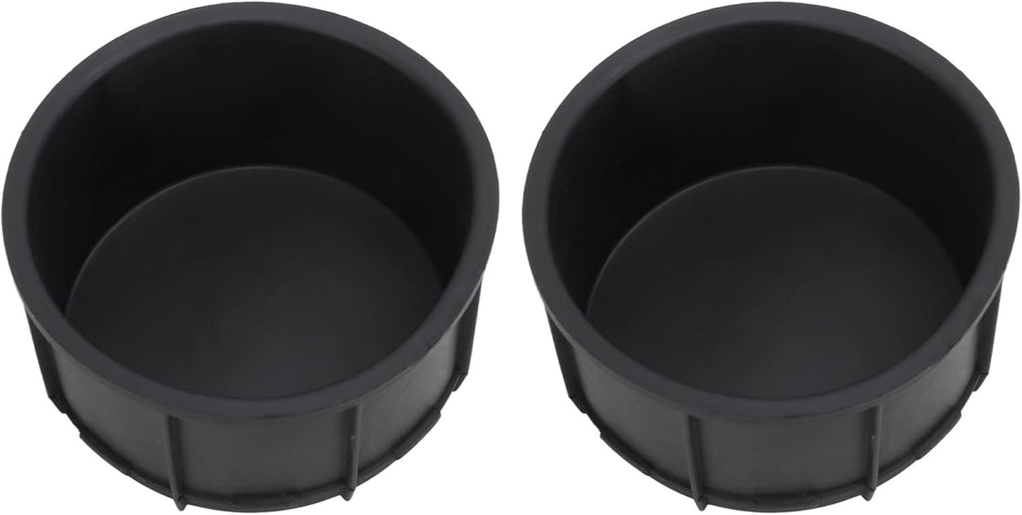 Cup Holder Insert Liner, 2Pcs Black Rubber Center Console Cup Holder Insert Liner Automotive Interior Accessories 9cmx4.5cm/3.5cmx1.8in