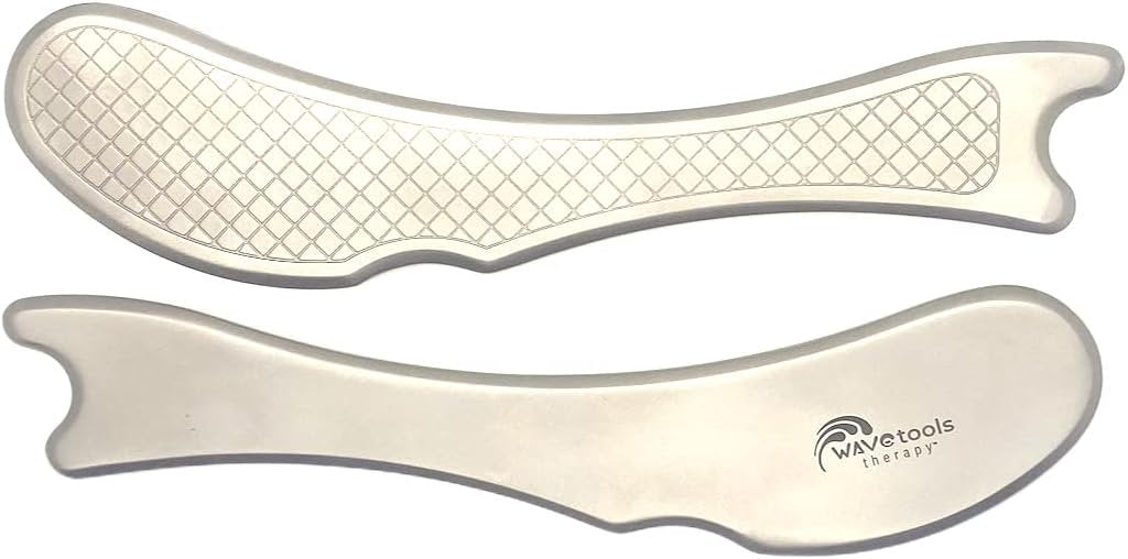 Wavetools Therapy Professional Medical Grade Arete Muscle Scraper and Massage Tool. 8 Unique arcs, Double Beveled Edges for gua sha, fascial Release, Muscle Aches, tendonitis, and Scar Tissue.
