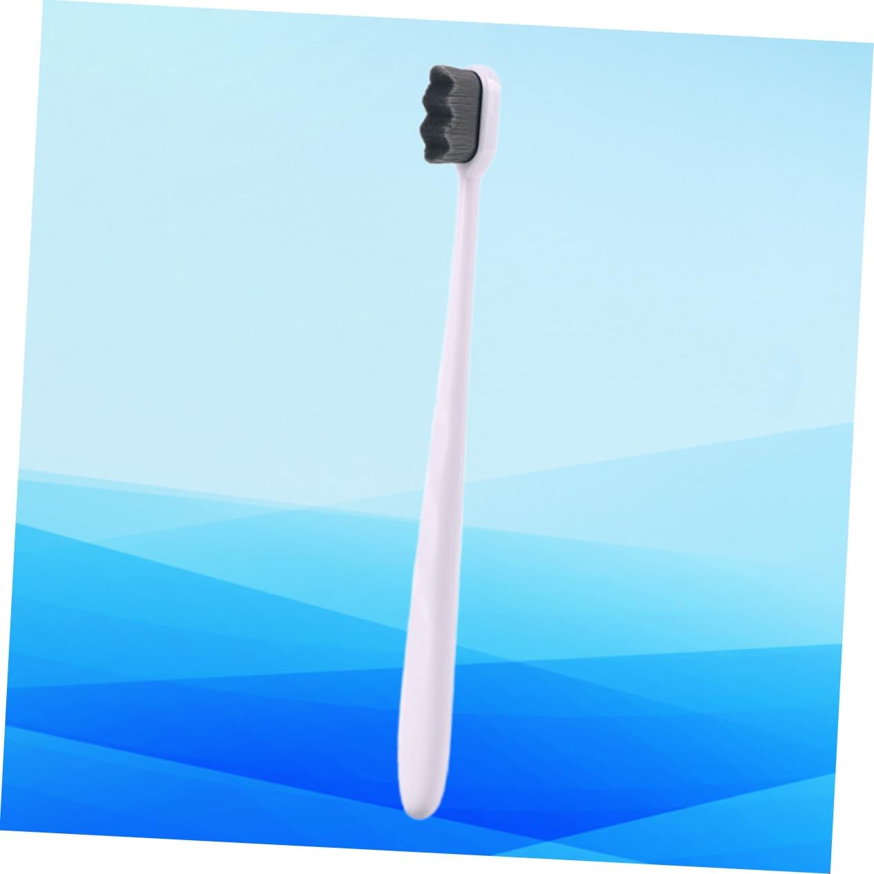 IWOWHERO Black Hair White Handle Bristle Toothbrush Micro-nano Oral Care Tool Ergonomic Design Anti-slip Teeth Cleaning