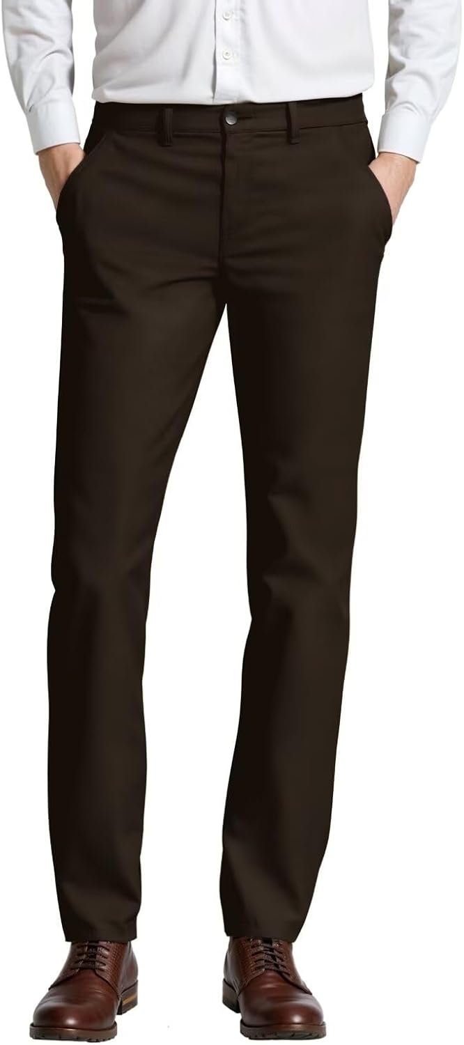 ETHANOL Mens Comfort Tech Stretch Slim Performance Wrinkle-Resistant Dress Pants