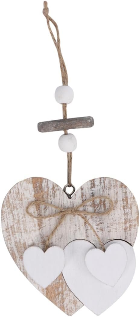 OUNONA 2 Pezzi ciondolo in legno Nozze a forma di arredamento sospeso decorativo arredamento del matrimonio gadget casa oggettistica casa portaabiti grucce per hanger cuore sospeso Bambù