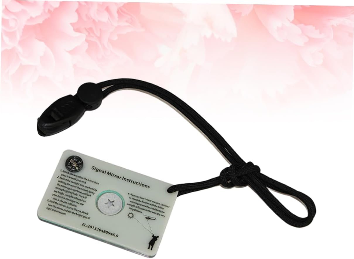 WESIEVYA Survival Mirror Reflective Mirror Multi-Function Signal Mirror Small Mirror Sourkout Light Grey