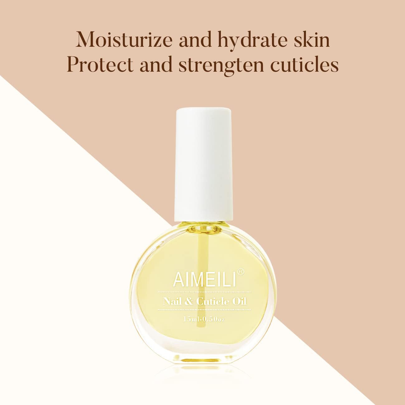 AIMEILI Natural Nail & Cuticle Oil, Cuticle Skin Care Nail Moisturizer 15ml Cruelty-free & Vegan Oil