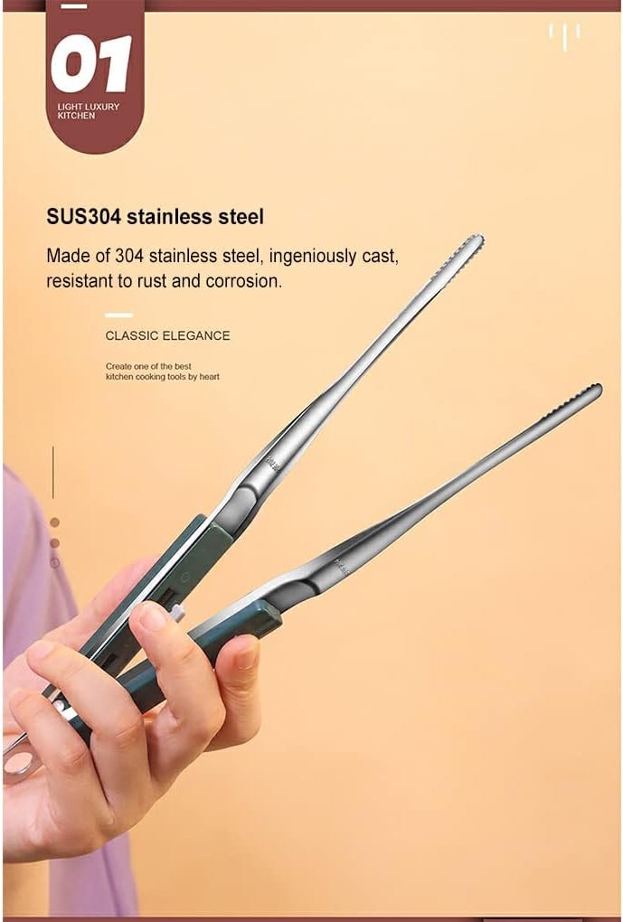 kesurpae Clip per Alimenti Morsetto per Dessert Pinza per Barbecue Utensile da Portata seghettato Gadget da Cucina Resistenza al Riscaldamento Addensare Universale, Blu