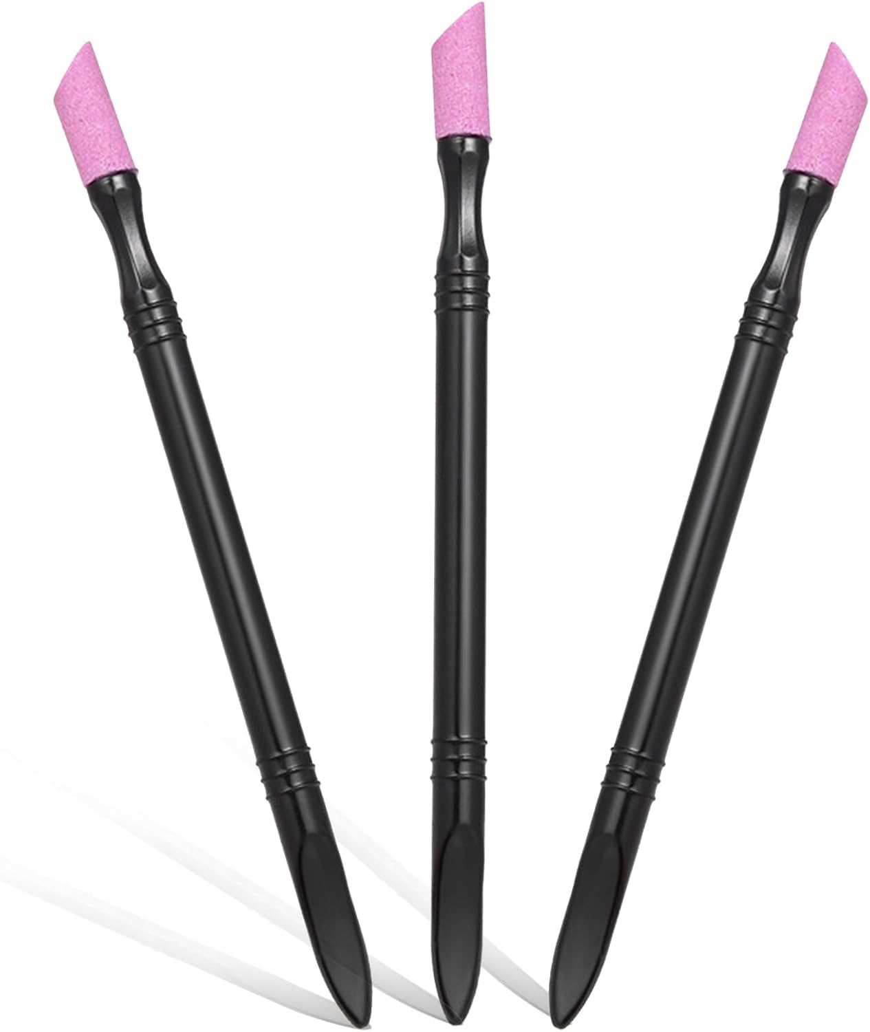 EKIND 3 Pcs Double-end Quartz Stone Stick Cuticle Nail Art Pen Nail Cuticle for Men Tip Pushers Women Fingernail Gelnail Natural Nail Care Tools