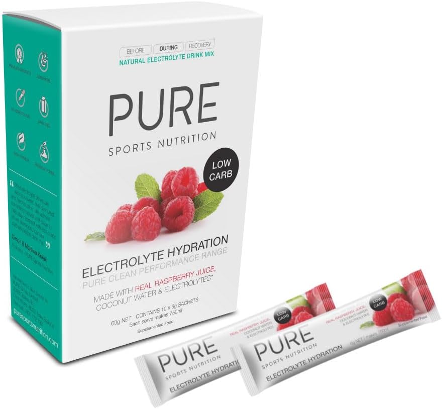PURE Electrolyte Hydration Low Carb Sachets Raspberry 6g (box of 10)