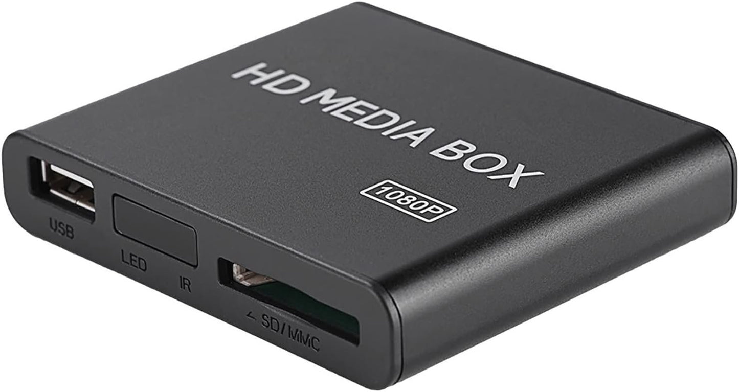 Video Player, Mini Box Media Player, Video Player Clearly View Easy to Install 1080P Media Player, for Home Video Display Play Game Entertainment (US Plug 100 to 240V)