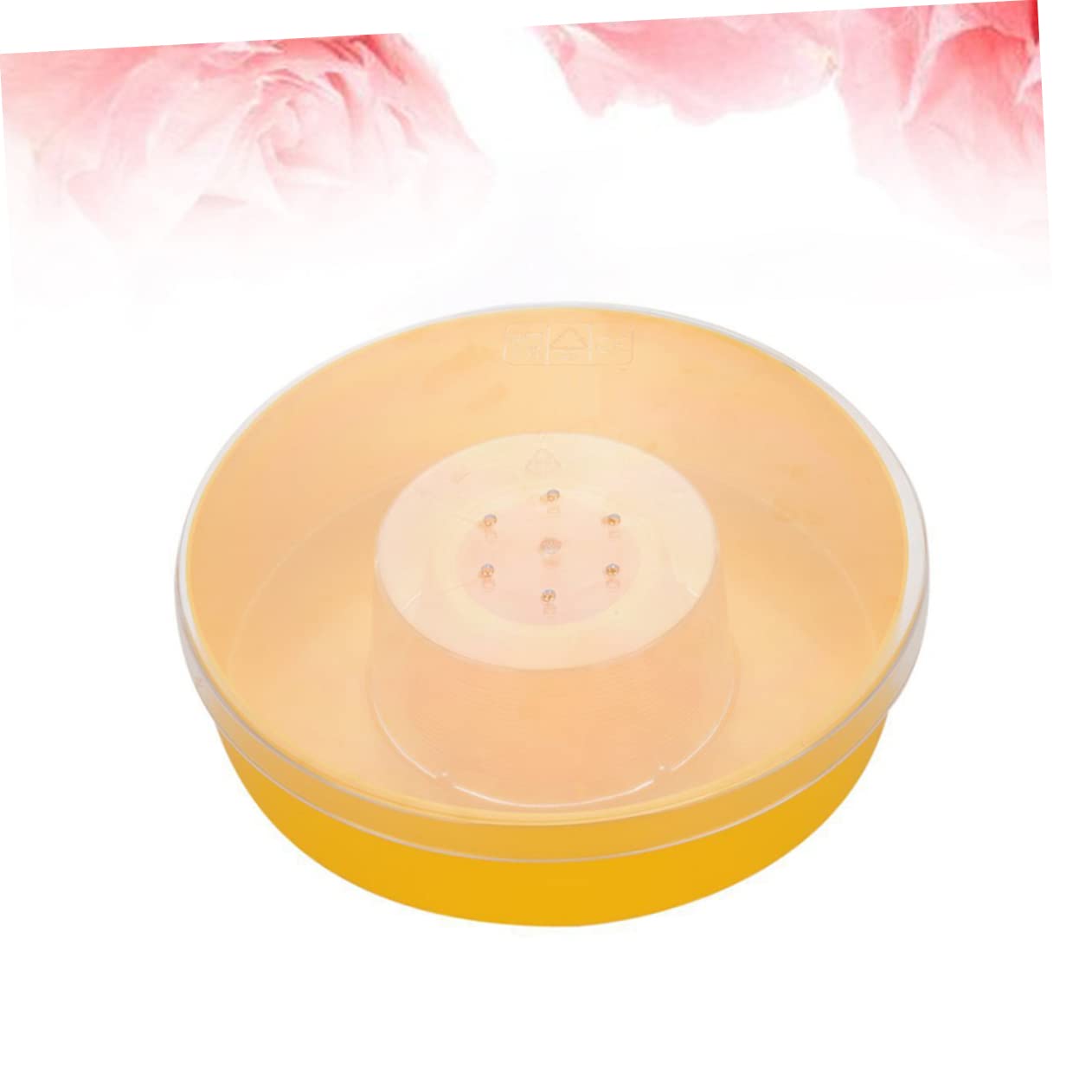 Toddmomy 2 Pezzi Mangiatoia Per Api Foraggio Alimentatore Piatto Di Cibo Per Api Ciotola D'acqua Di Api Ciotola Rotonda Per L'acqua Delle Api Custodia Cibo Per Le Api Superiore Giallo
