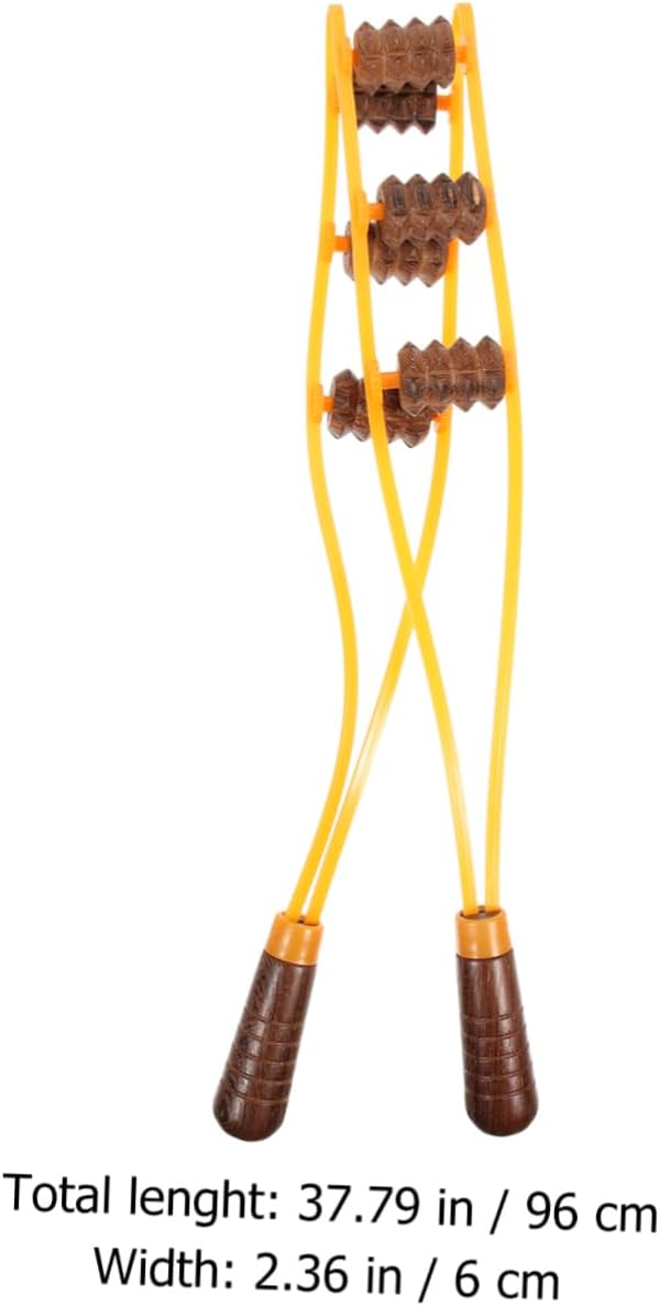 Ipetboom Estrattore Portatile Massaggi Roller Per Il Retro Di Massaggio Alla Schiena Strumento Per L'automassaggio Della Schiena Pratico Posteriore Massager Wengé