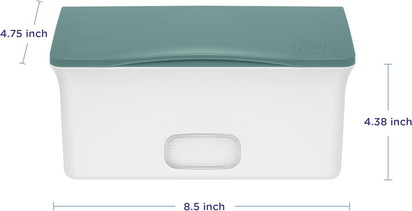 Ubbi Baby Wipes Dispenser with Weighted Plate and Secure Seal, Nursery and Baby Registry Essential to Keep Wipes Fresh, Open Water
