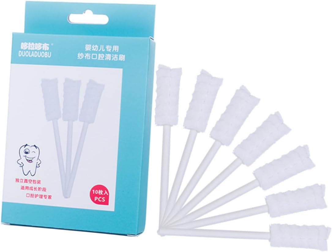 PACKOVE 1set Mouth Swabs Soft Gauze Oral Care Cleaning for Safe and Practical Mouth Care for Boys and White 10pcs