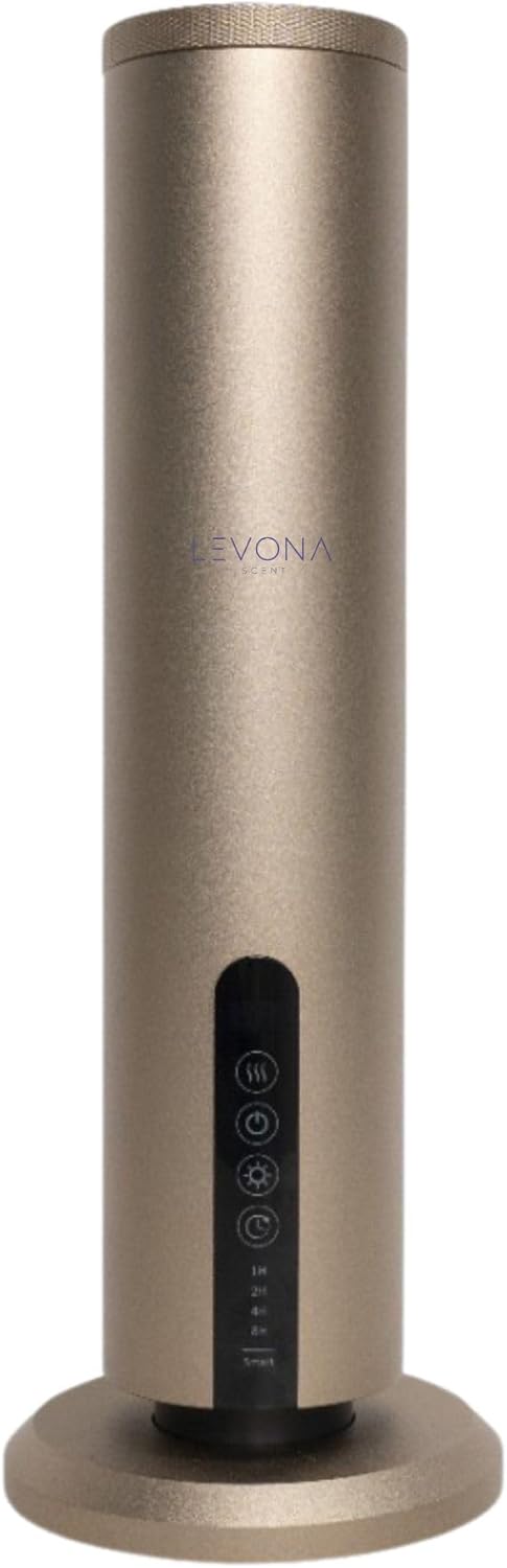 Levona Scent Essential Oil Diffuser - Cold Air Diffuser, Waterless Plug-in Aroma with Night Light, App Controlled - for Home, Office & Hotel - Covers 1000 sq ft - Acasa 1000, Gold (Oil Not Included)