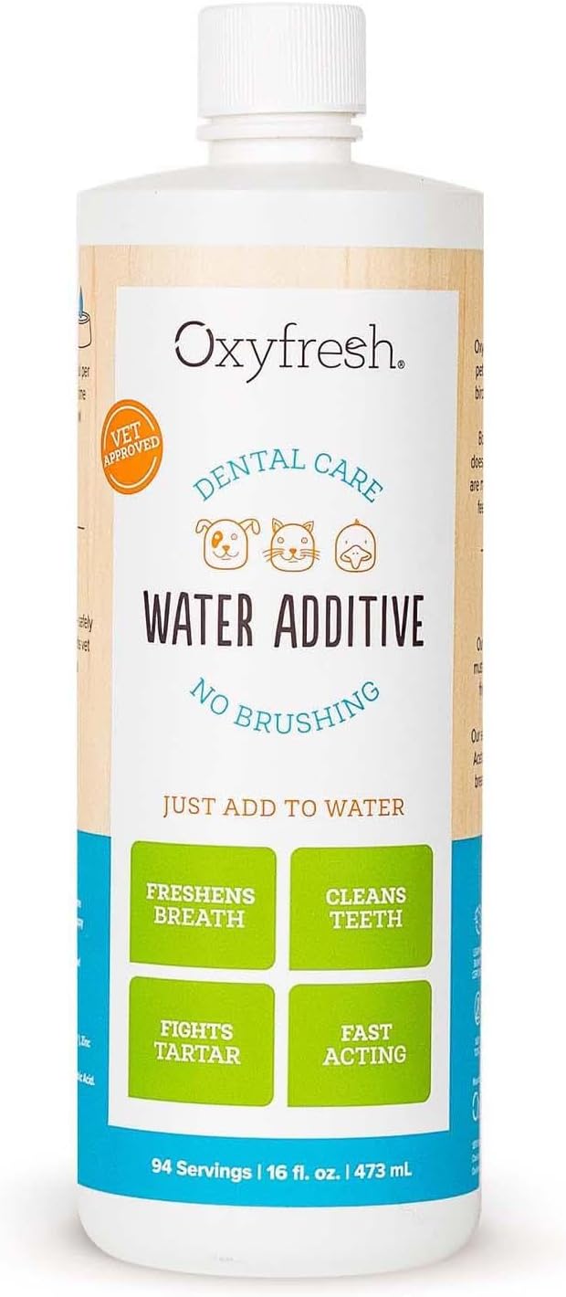 Best Way to Eliminate Bad Dog Breath and Cat Bad Breath - Fights Tartar & Plaque - So Easy, Just Add to Water! Vet Recommended 16 oz.