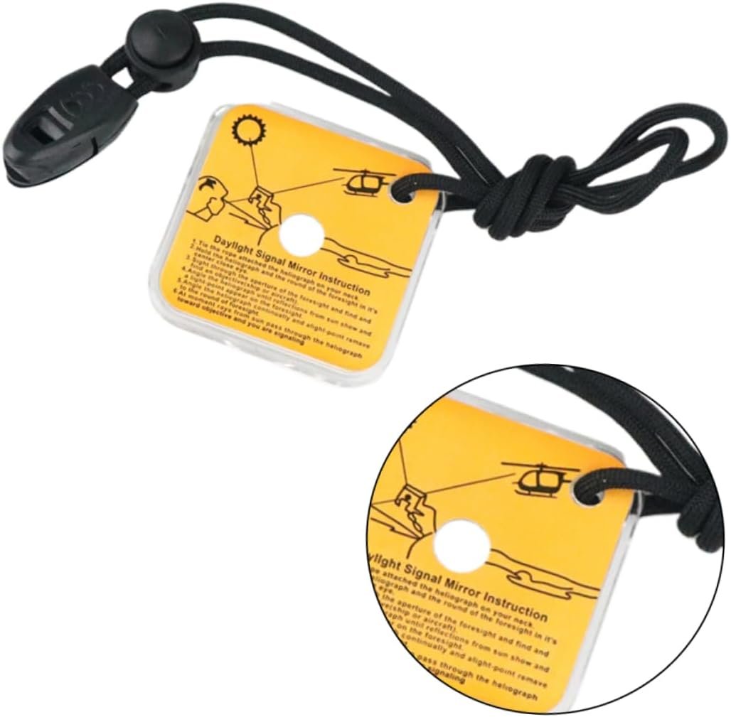Kisangel 2pcs Signal Mirror Retroreflector Survival Emergency Mirror Reflective Mirror Tool Survivor Outdoor