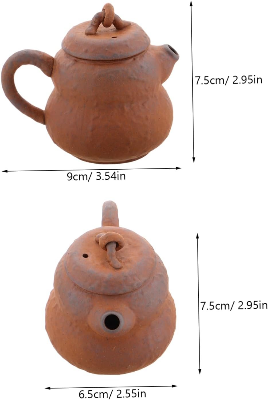 Mikinona Traditional Chinese Gourd Tea Pot Ceramic Tea Pot Infuser Retro Vintage Stovetop Enamel Teapot