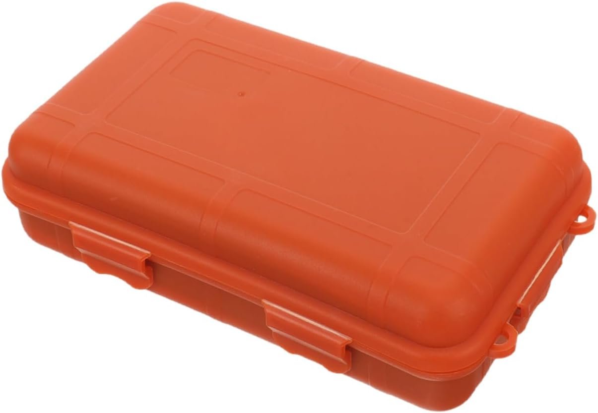 SOESFOUFU Box Case Emergency Waterproof Outdoor Storage Tools Camping Matches Orange Plastic