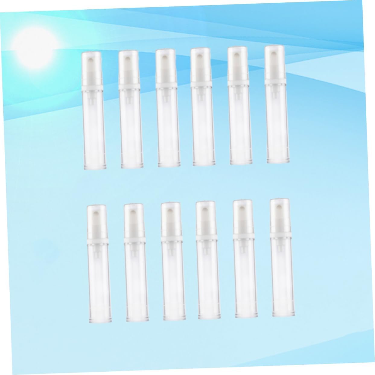 Healeved 12Pcs Refillable Empty Spray Bottle Fine Pump Bottles for Sunscreen Essential Oils and Cleaning Products Travel Friendly White Design
