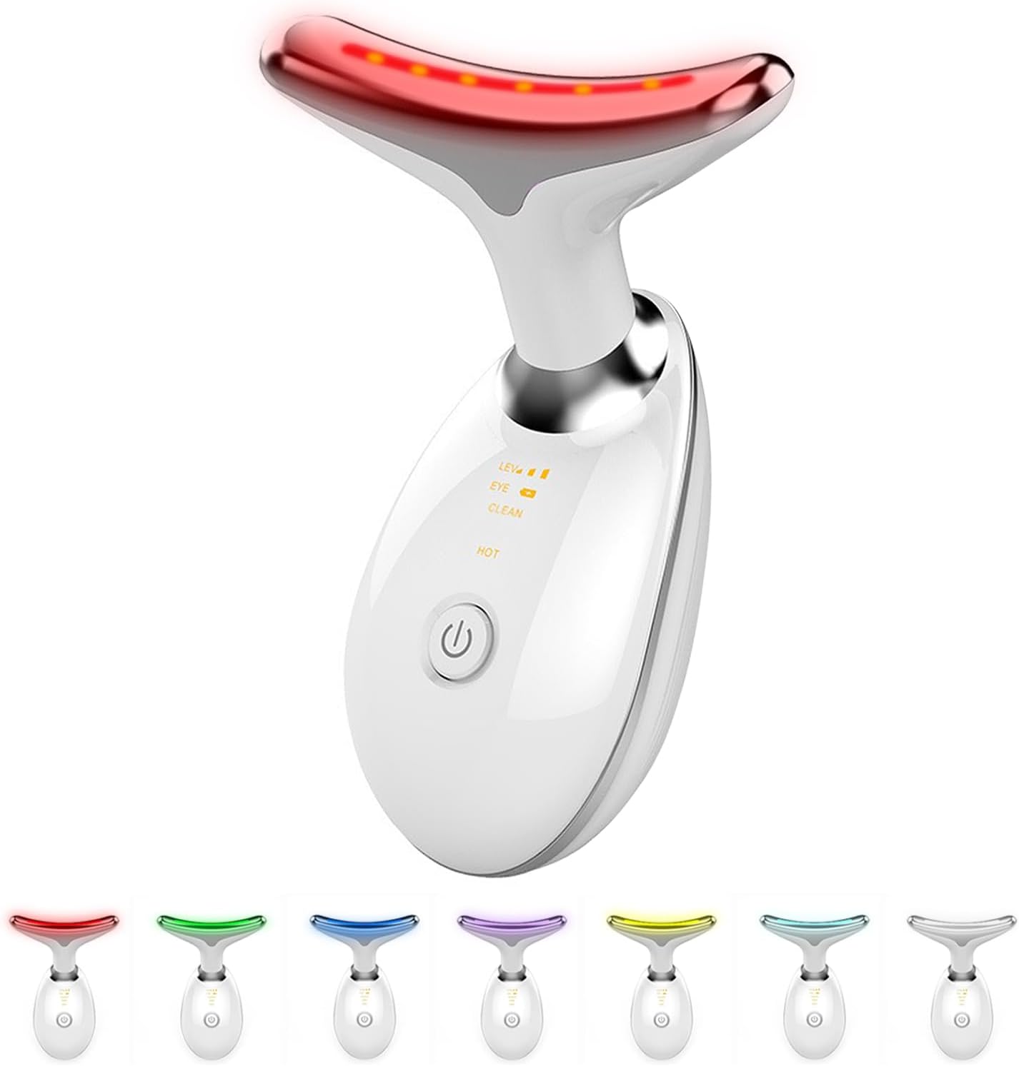 Face and Neck Massager,Multifunctional Facial Skin Care Tools,7 Color Led Face and Neck Beauty Device for Home Use