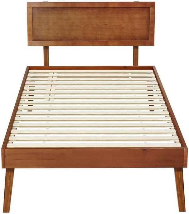 Artiss Single Bed Frame Platform Wooden Timber Frames Beds Base Bedroom Room Decor Home Furniture Oak for Kids, Toddler and Adult, Modern Design with Stable Legs and Storage Space Walnut
