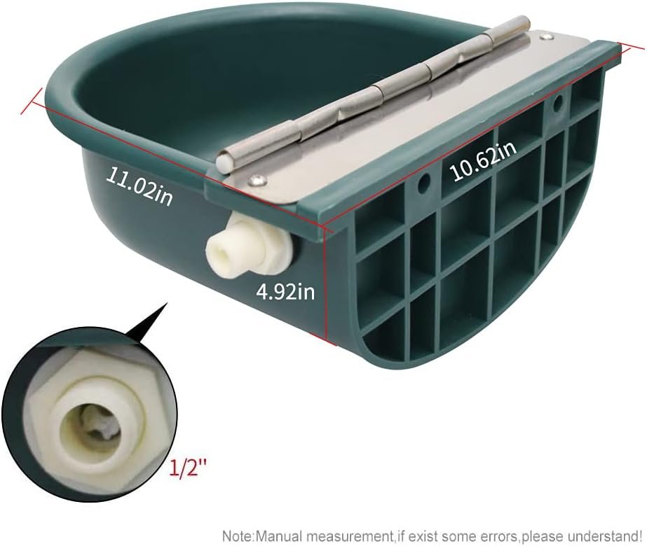 Automatic 1.2 Gallon Water Trough Cow Cattle Horse Water Bowls with Float ValveLivestock Tool Bowl for Cat Goat Sheep Dog Animal Drinking Equipment