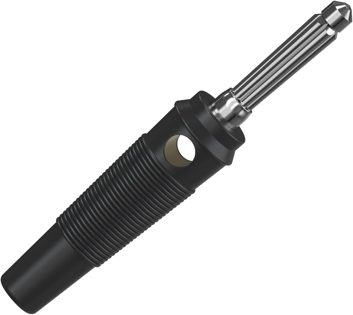 DIYhz 10Pcs 32A High Current Screw Type 4mm Banana Plugs Male Stackable Connector Speaker Cable Adapter for Speaker (5 Red+5 Black)