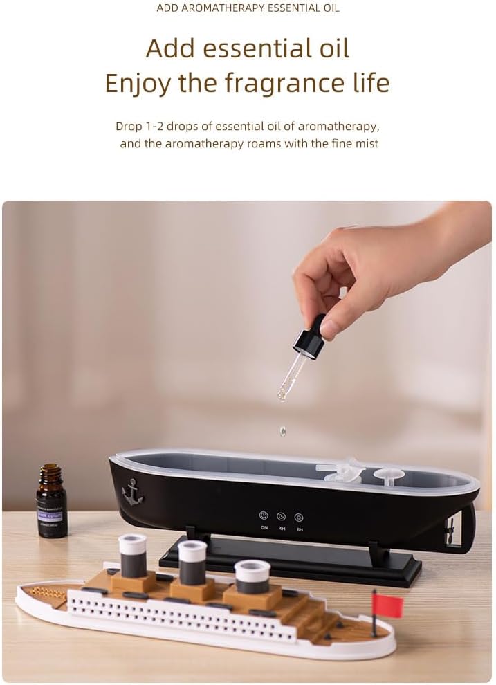 Ship Shape Oil Humidifiers 250ml Remote Control Ultrasonic Jellyfish Aroma Diffuser for Room