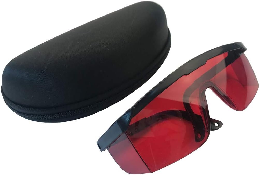 Laser Light Safety Glasses Eye Protection Goggles Laser Protection Glasses Goggles OD 4+ Red Color for Typical 200~540nm Blue Violet Green Laser Engraving Cutting Machine