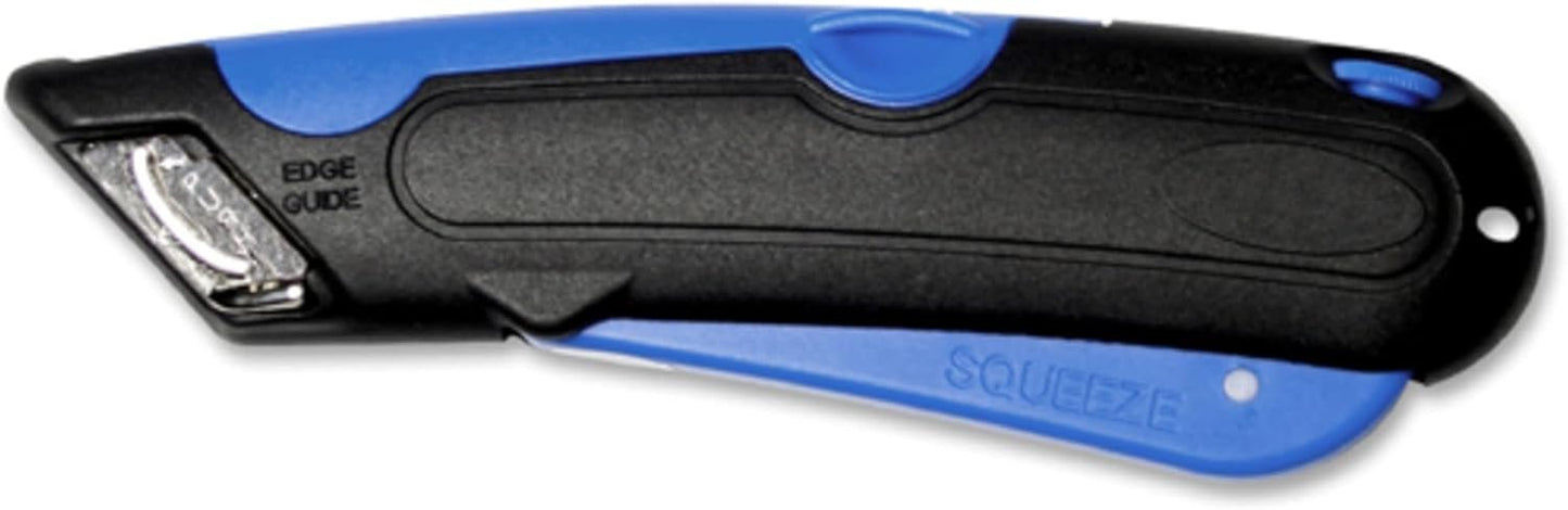 COSCO 091508 Easycut Cutter Knife w/Self-Retracting Safety-Tipped Blade, Black/Blue