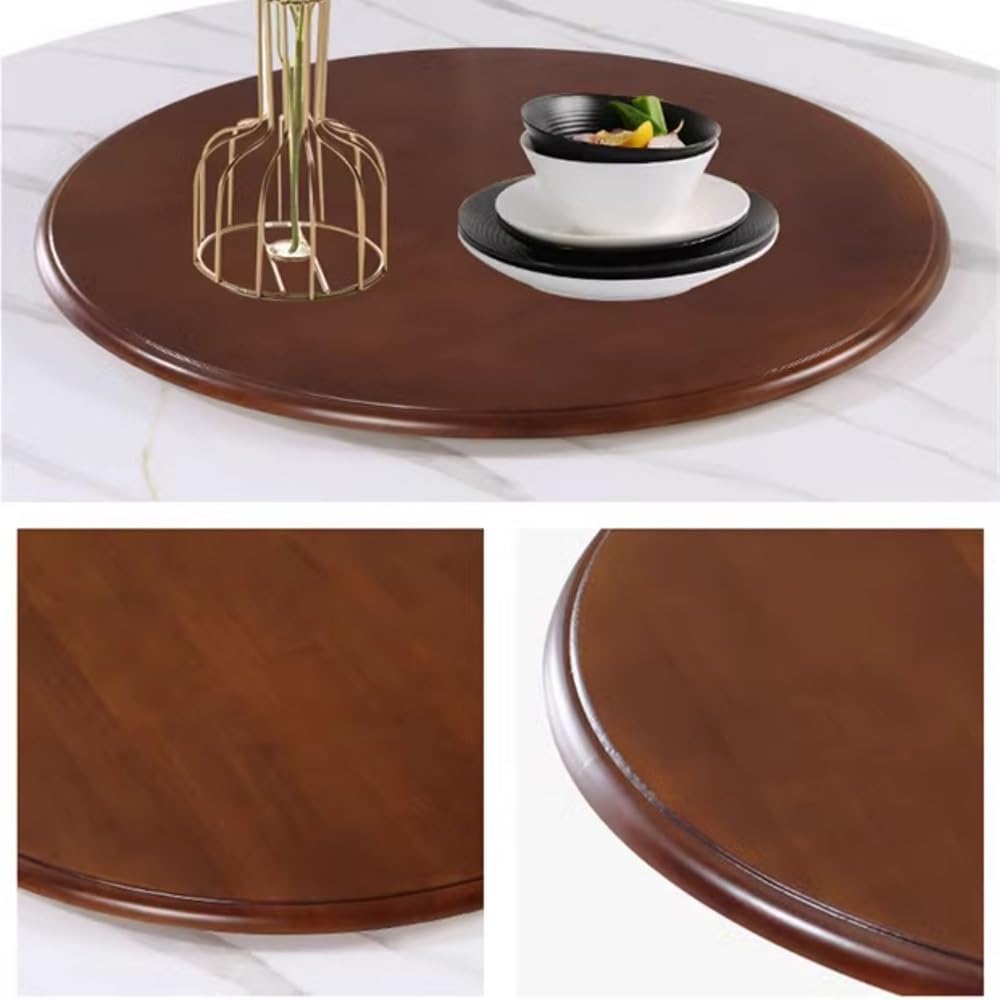 OPOLDBDMAC 30in 40in Lazy Susan Turntable Wood Rotating Dining Table Serving Tray, Oversized Tabletop Swivel Plate for Kitchen Countertop, 360° Rotating Eazy To Share Food(Log,90cm(36in))