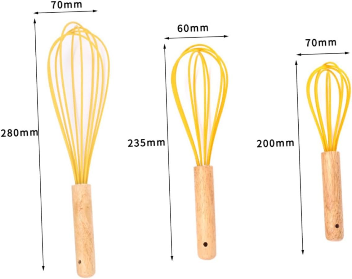 PHENOFICE 2 Pcs Baking Tools Wire Egg Mixer Automatic Wiper Blenders Dash Egg Cooker Whisk Mixer Sieve Yolk Tool for Egg Kneading Bamboo