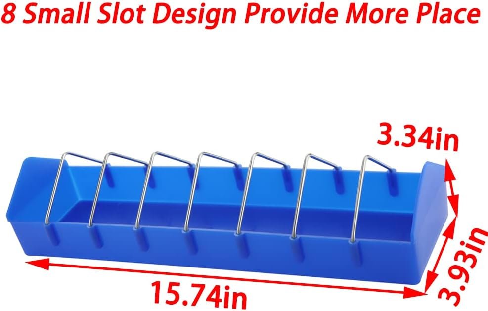 2 Pack Large Pigeon Feeder Thick Durable Slot Container Feeding Dish Food Dispenser Tool for Pigeon Chicken Duck Bird Poultry (Length: 16")