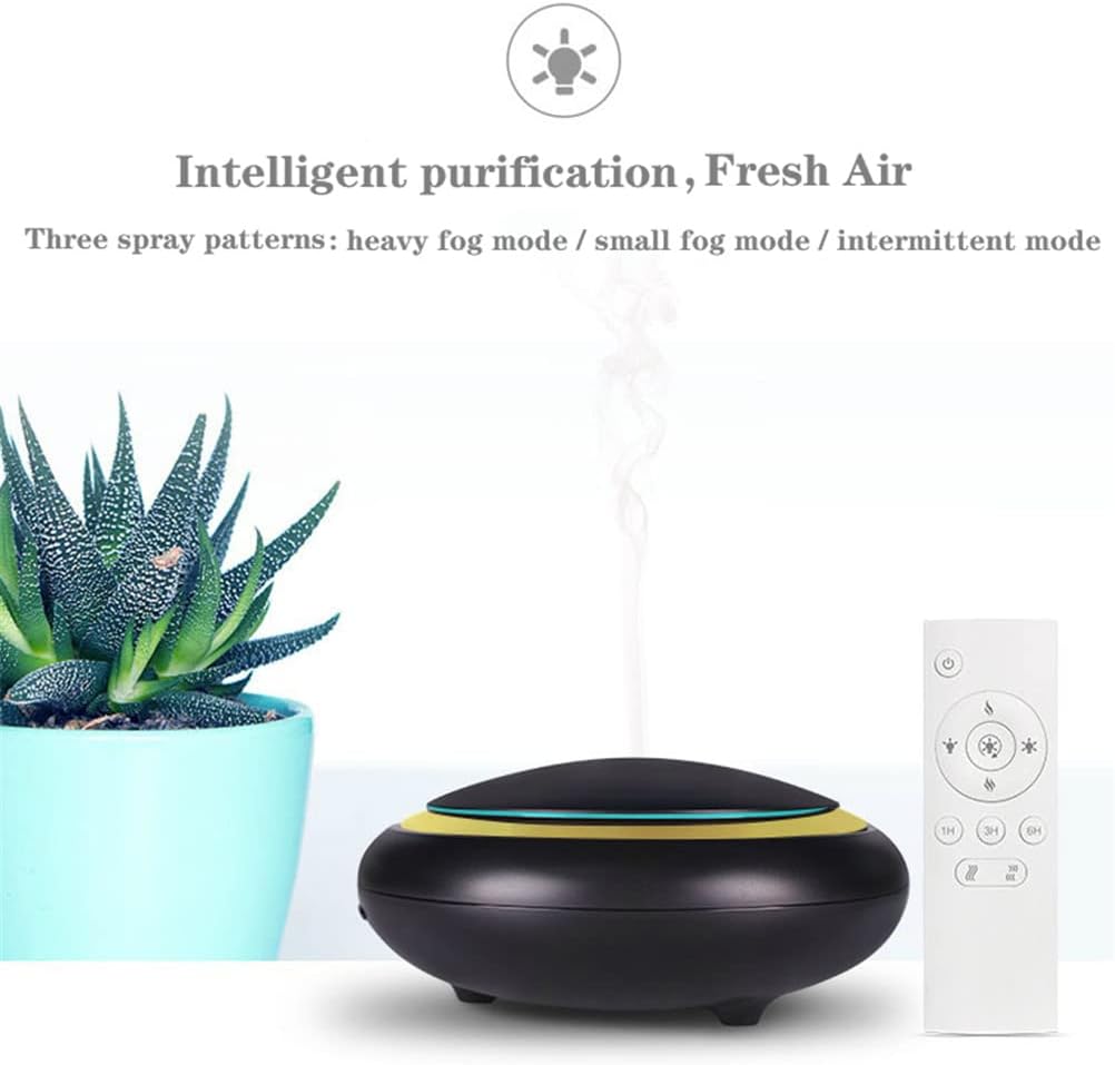 150ML Ultrasonic Air Humidifier Remote Control Aroma Essential Oil Diffuser with 7 Color LED Light for Home Office Car (A)