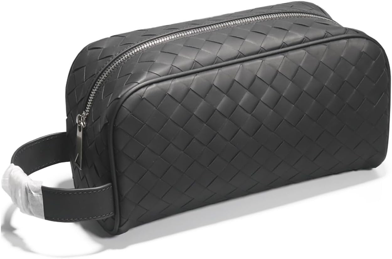 Toiletry Bag for Men, Leather Travel Toiletry Bag for Men, Dopp Kit Water Resistant Shaving Hygiene Bag for Bathroom Shower, Travel Size Toiletries, Travel Essentials