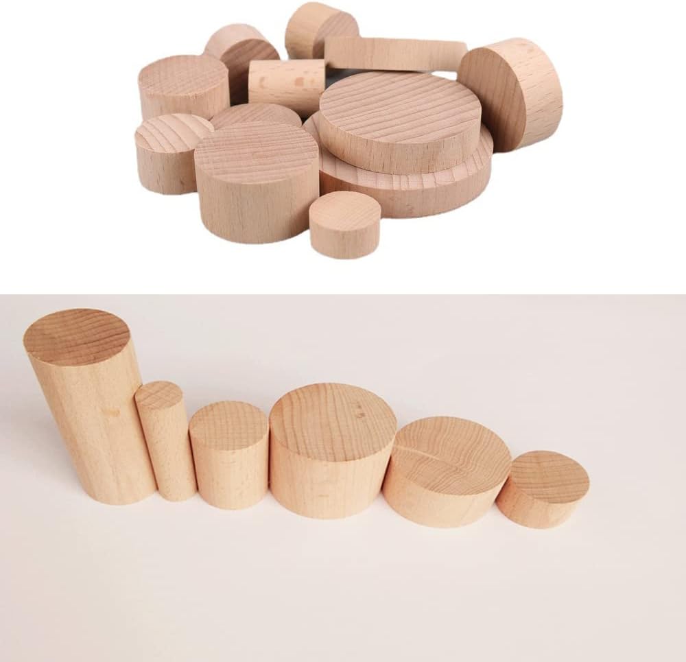 UtySty 4 Pack 2 Inch Wooden Furniture Risers Round Natural Wood Legs for Solid Feet Increase Simple DIY Extenders for Cabinets, Sofas, Tables, Chairs and Beds