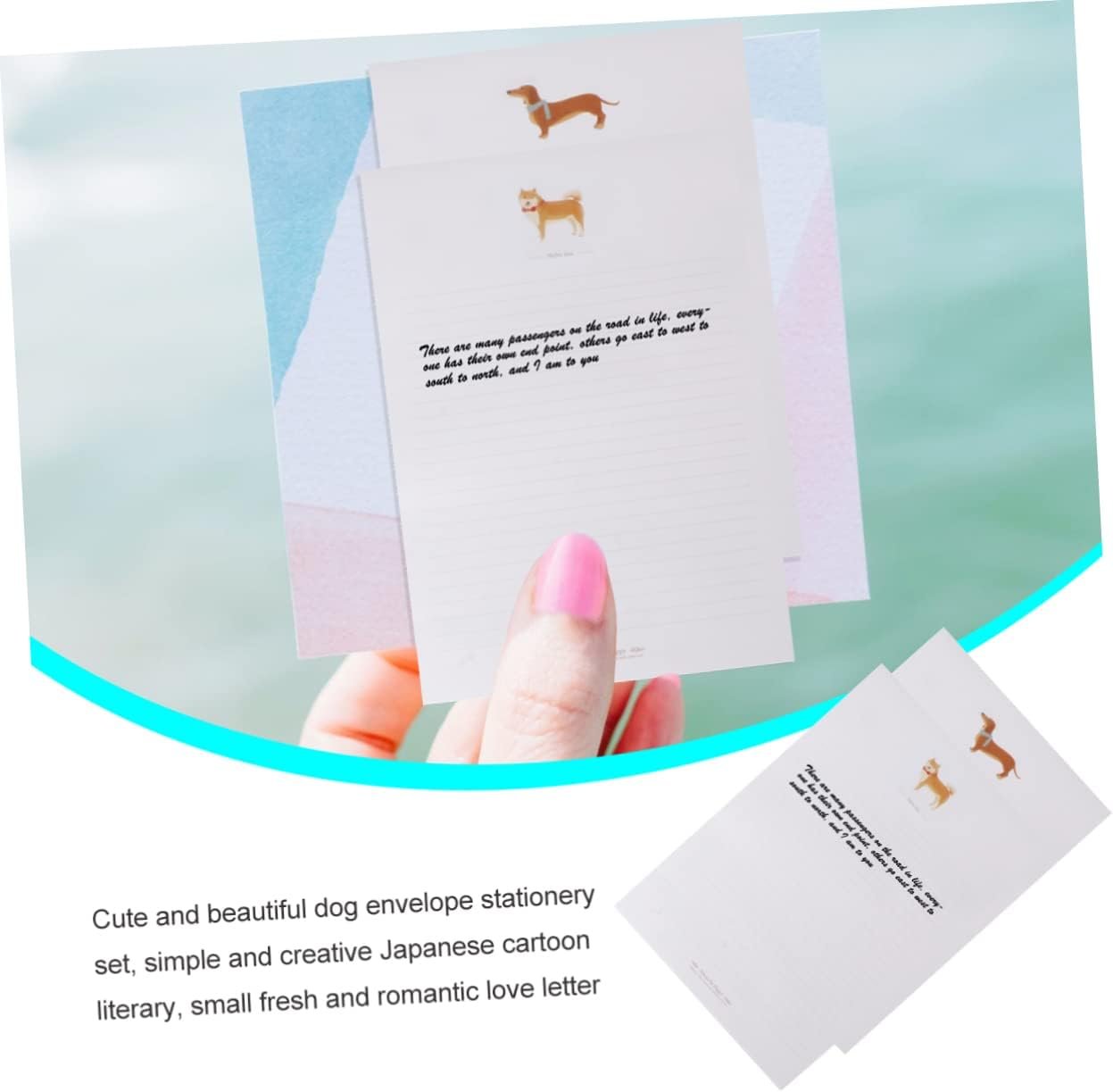 GRADENEVE 80pcs Roll Writing Paper Dog Patterns Kraft Paper Letter Stationery for Letters Notes Art Craft