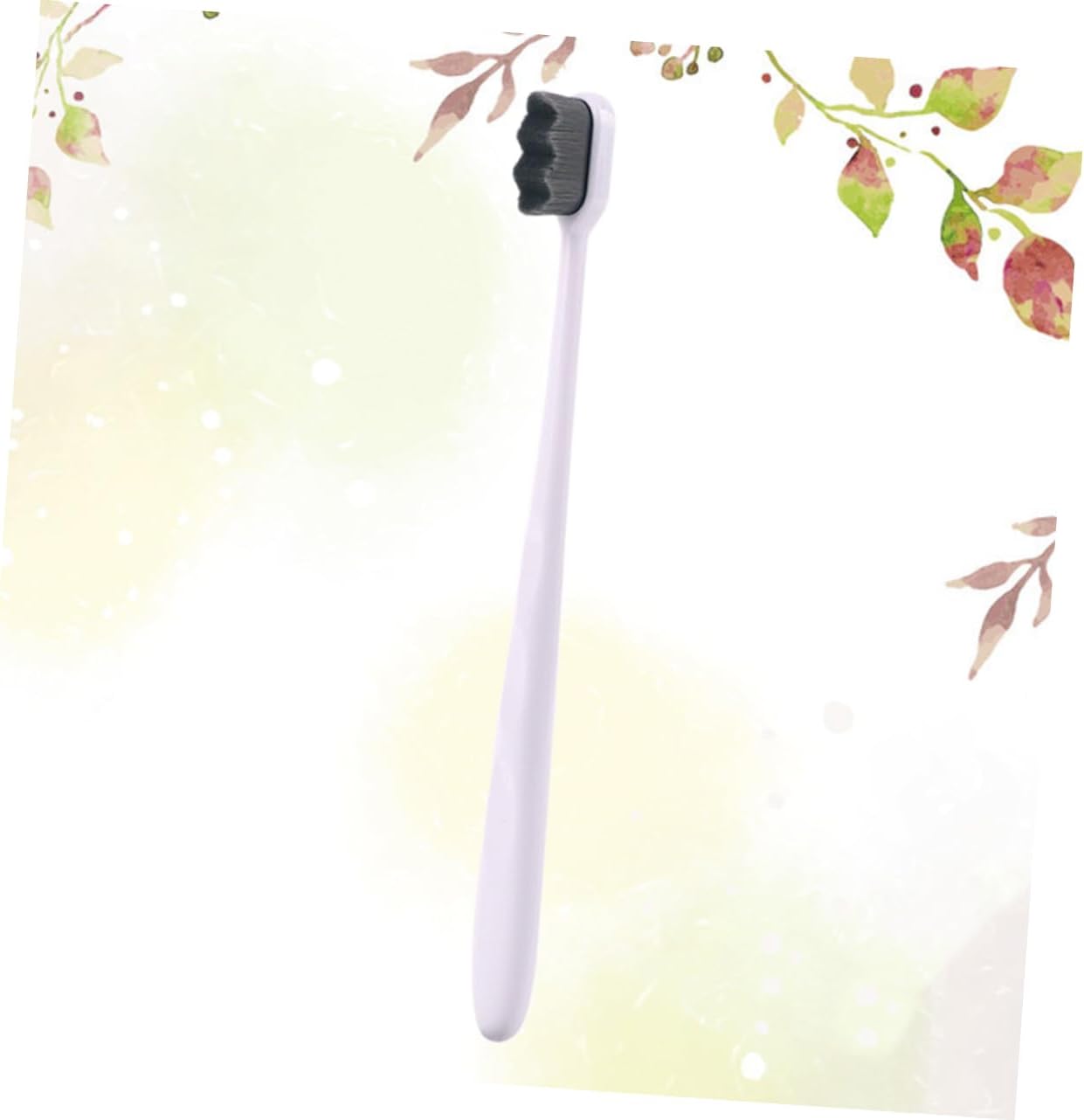 IWOWHERO Black Hair White Handle Bristle Toothbrush Micro-nano Oral Care Tool Ergonomic Design Anti-slip Teeth Cleaning
