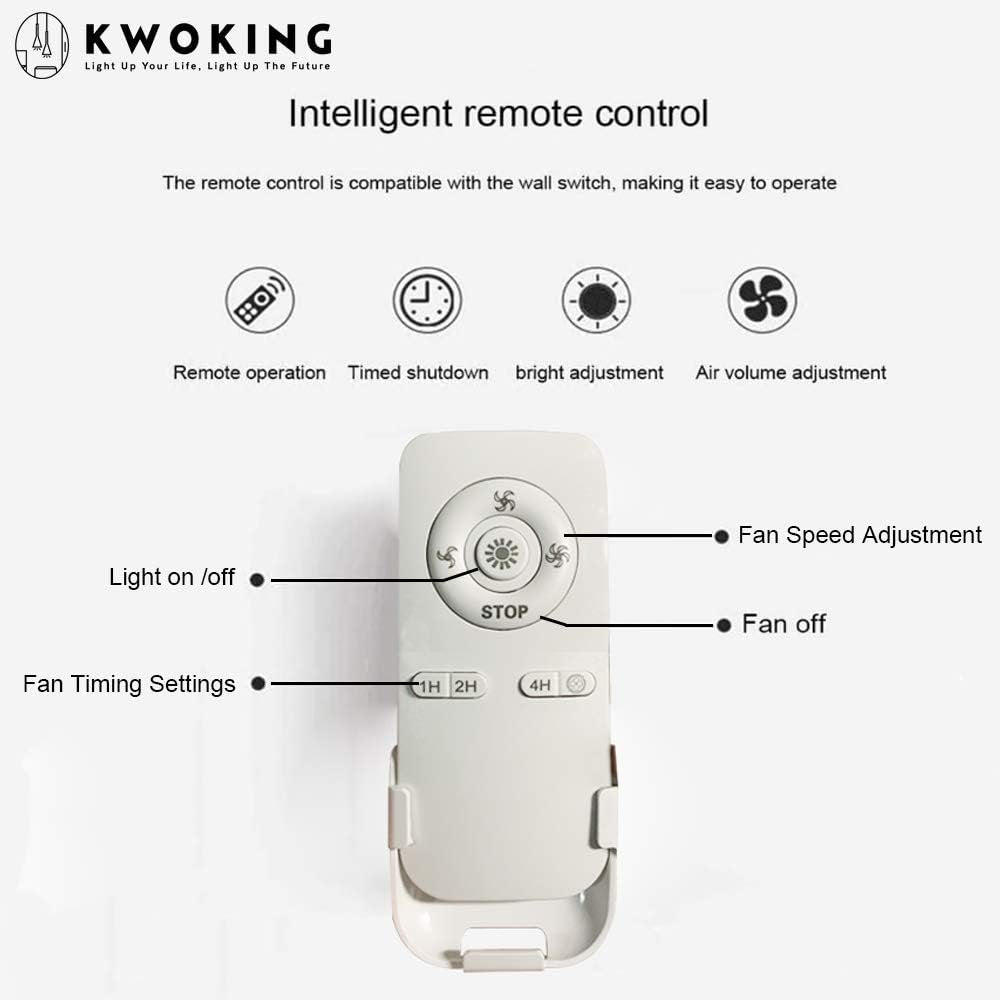 Modern Acrylic Ceiling Fans with Lights - UL LISTIED LED Flush Mount Ceiling Light with Remote Control Dimmable Hidden Blade Low Profile Hanging Lamp Adjustable Speed Dark Coffee Finish